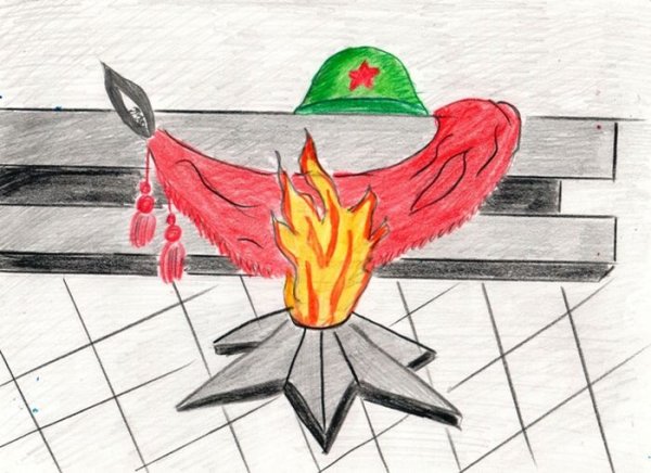 Звезда вечного огня сбоку