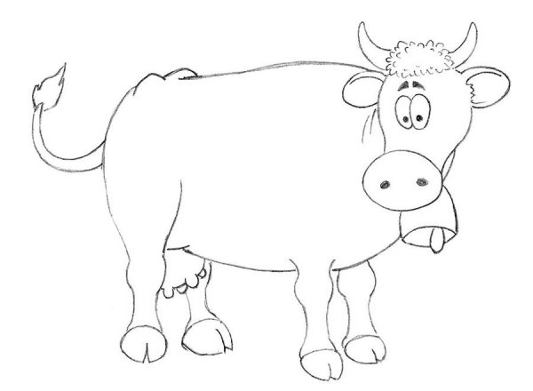 Корова карандашом