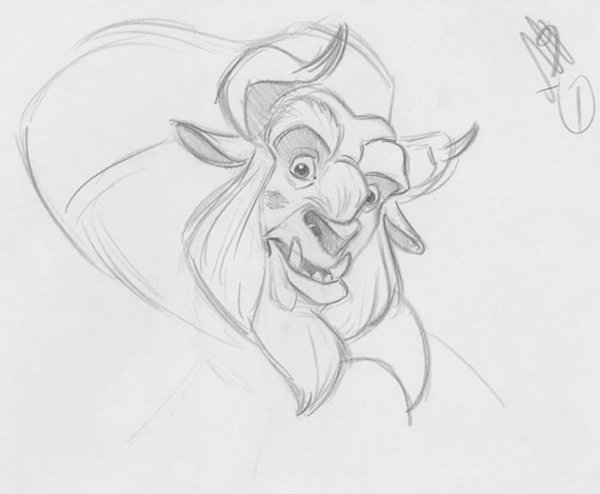 Красавица и чудовище карандашом
