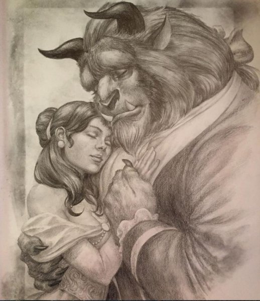 Красавица и чудовище рисунко