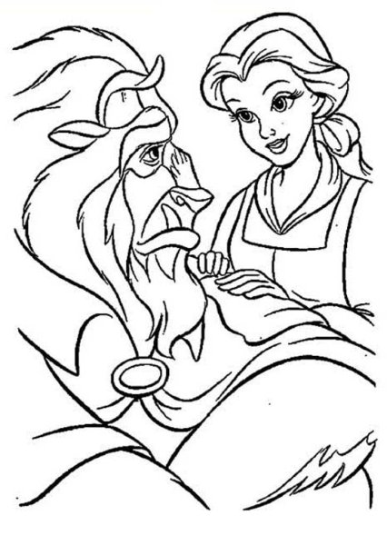 Раскраска чудовище из сказки красавица и чудовище