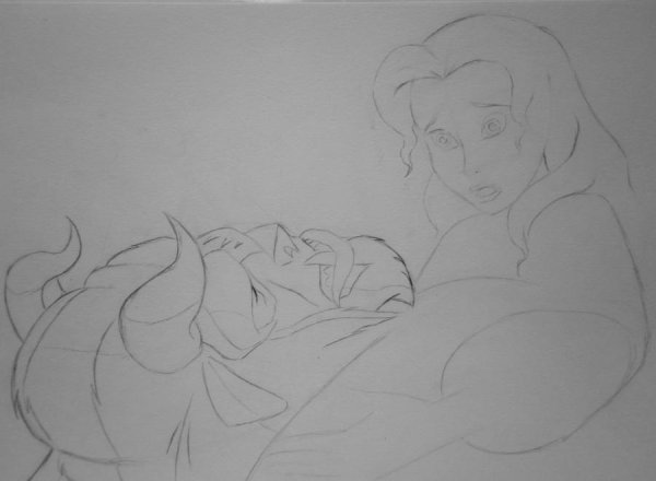 Поэтапно нарисовать красавицу и чудовище