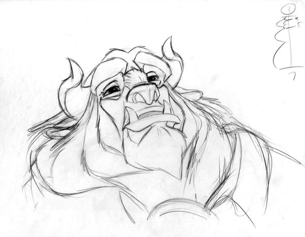 Красавица и чудовище карандашом