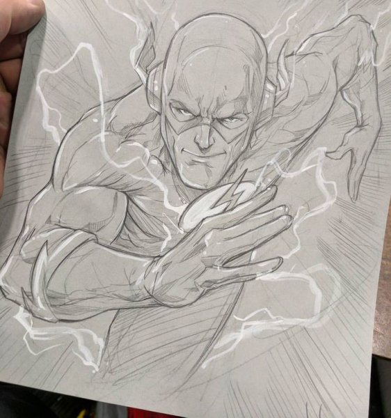 Рисунок флеша карандашом в движении