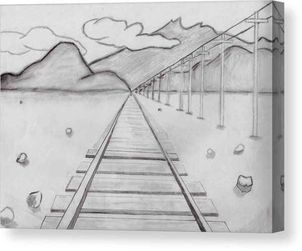 Линейная перспектива железная дорога шпалы рельсы