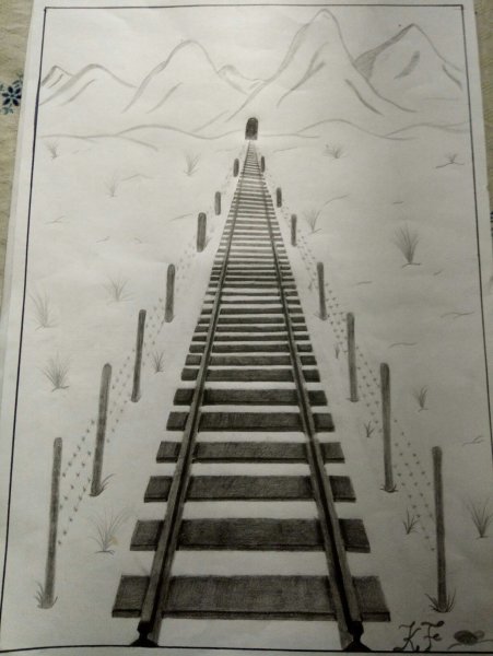 Линейная перспектива рельсы