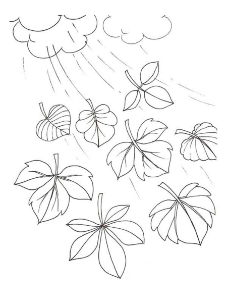 Осенний листопад раскраска для детей