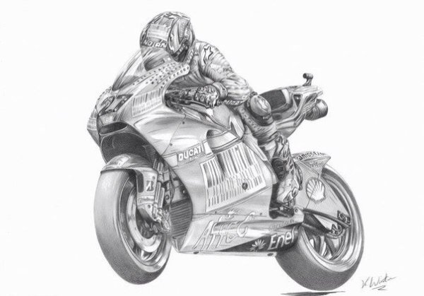 Мотоциклист эскиз