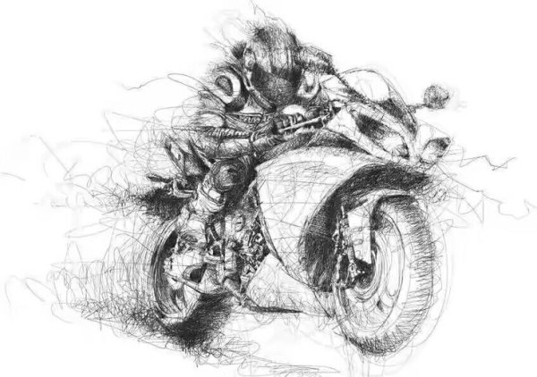 Мотоцикл рисунок карандашом
