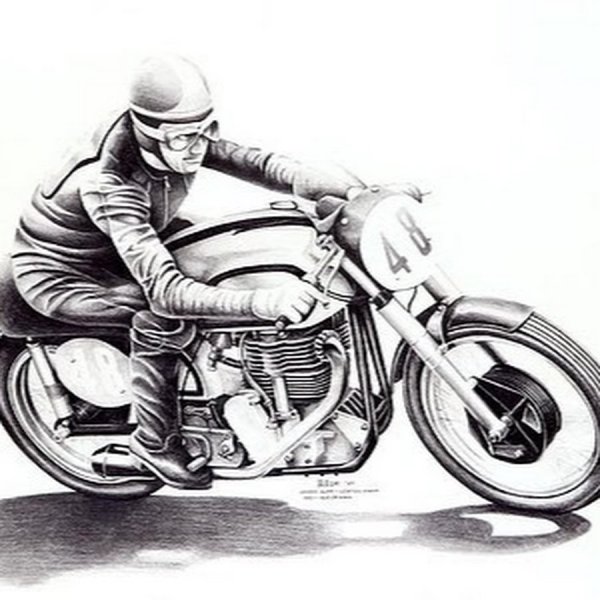 Классические мотоциклы рисунки