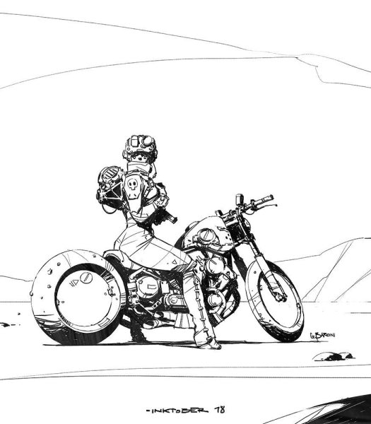 Байкер рисунок