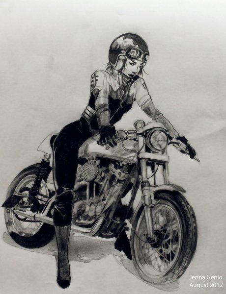 Байкер карандашом