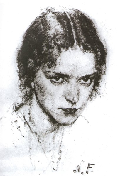 Николай Фешин портреты углем