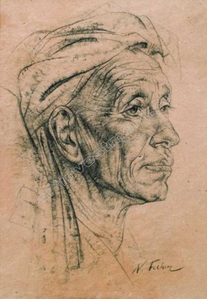 Николай Фешин портреты углем