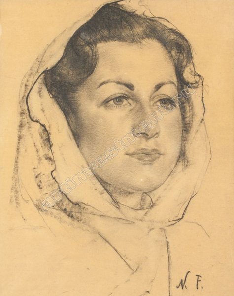 Николай Фешин портреты углем