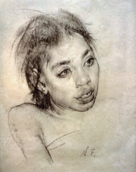 Фешин портреты рисунок карандашом