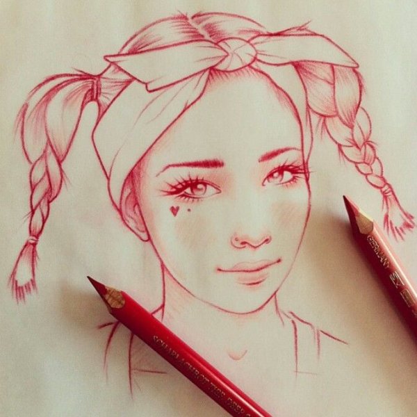 Девушки красным карандашом