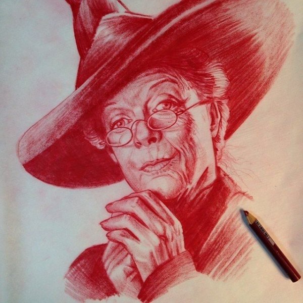 Портрет красным карандашом