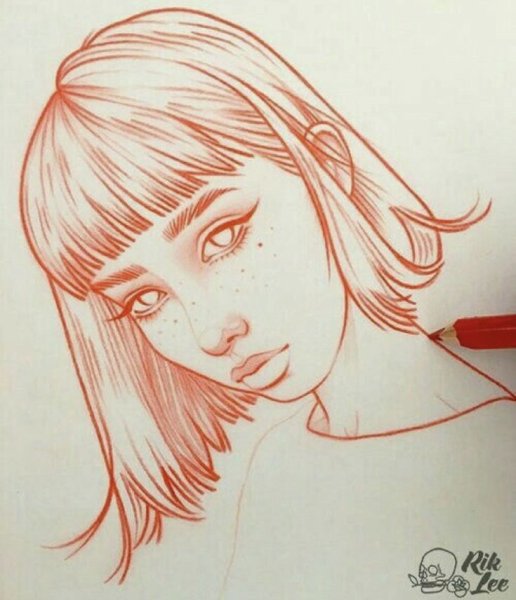 Портрет красным карандашом