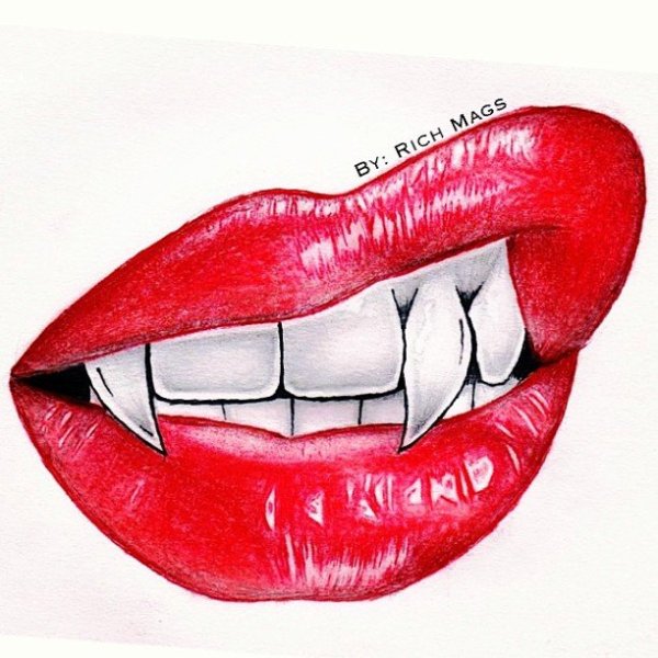 Губы с языком карандашом