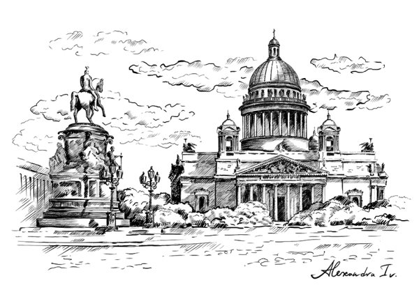 Исакиевский собор набросок