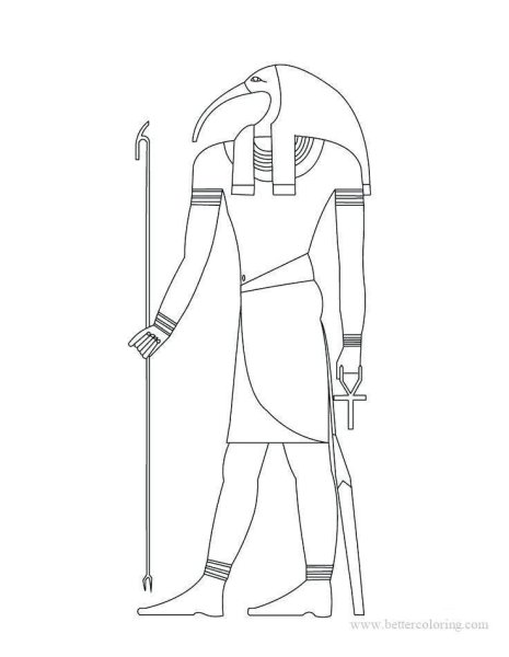 Бог Анубис в древнем Египте раскраска