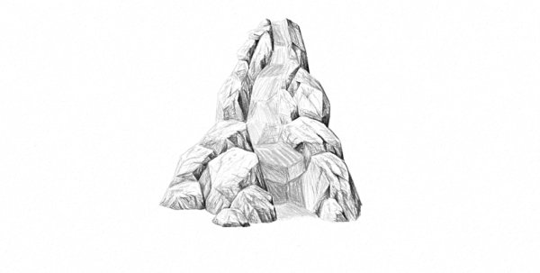 Скалы карандашом