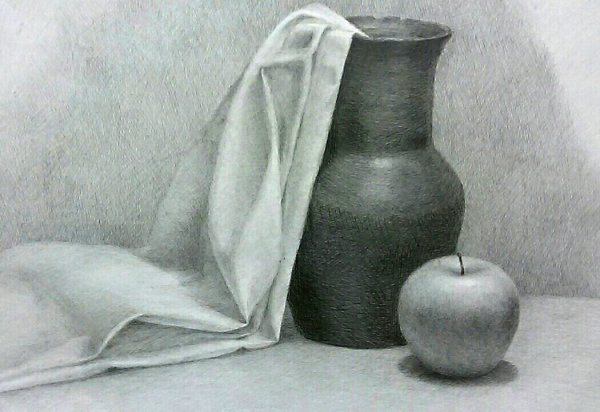 Натюрморт простым карандашом