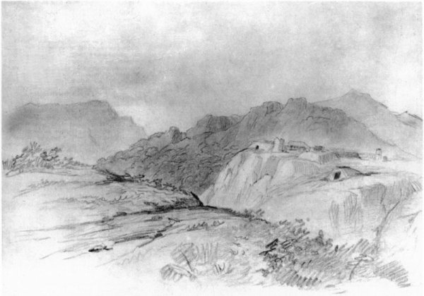 Акварель Лермонтова Дарьяльское ущелье