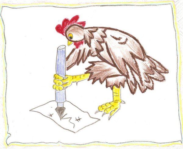 Фразеологизм как курица лапой