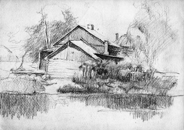 Наброски сельского пейзажа