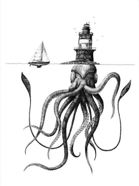 Гигантский кальмар раскраска