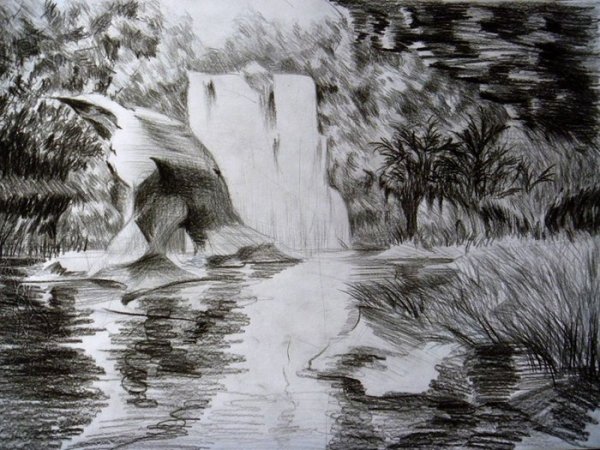 Водопад карандашом