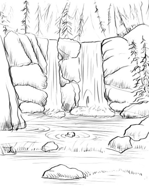 Пейзаж карандашом