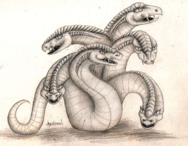 Рисунок гидры из мифов