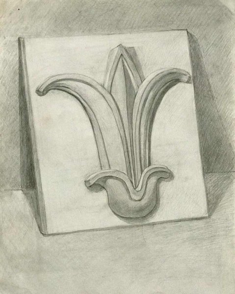 Гипсовая розетка пятилистник Академический рисунок