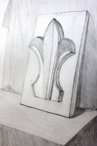 Гипсовая розетка пятилистник Академический рисунок