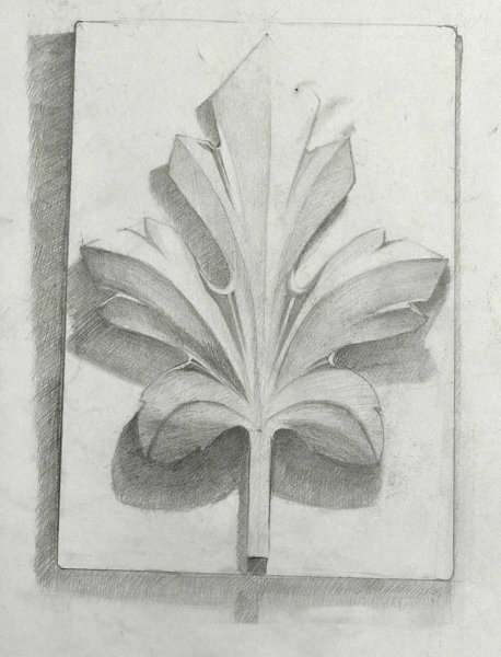 Гипсовый орнамент кленовый лист