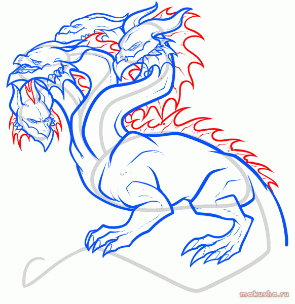 Гидра дракон рисованный