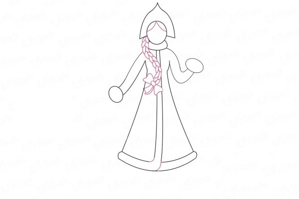 Снегурочка рисунок карандашом