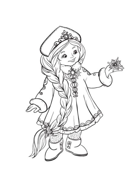 Рисунок Снегурочки для срисовки