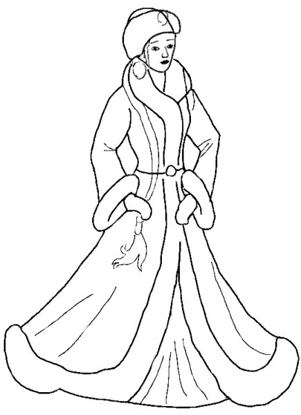 Рисование средняя группа Снегурочка в шубке Комарова