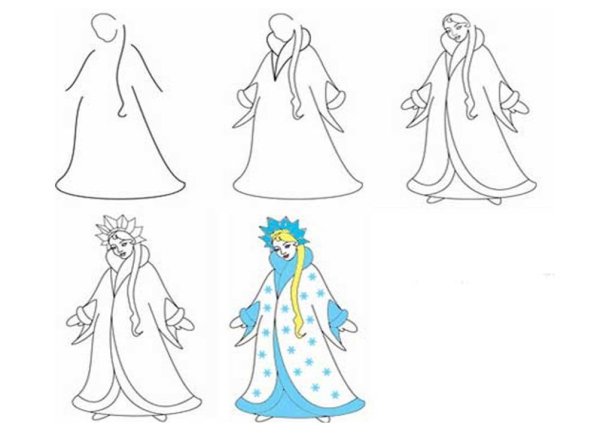 Снегурочка раскраска для детей