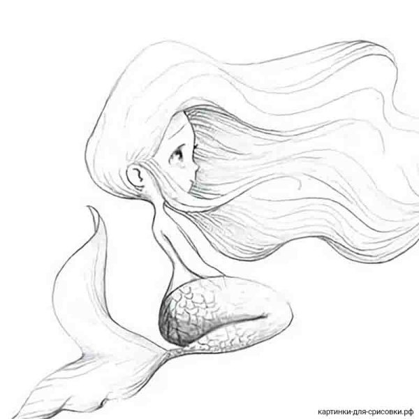 Нарисовать русалку Ариель