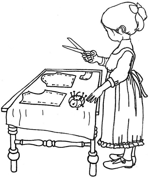 Рукодельница раскраска