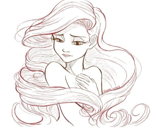 Ариэль срисовать