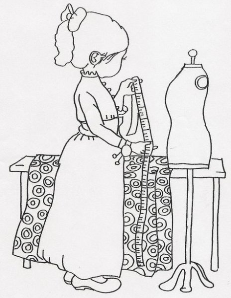 Раскраска профессии швея