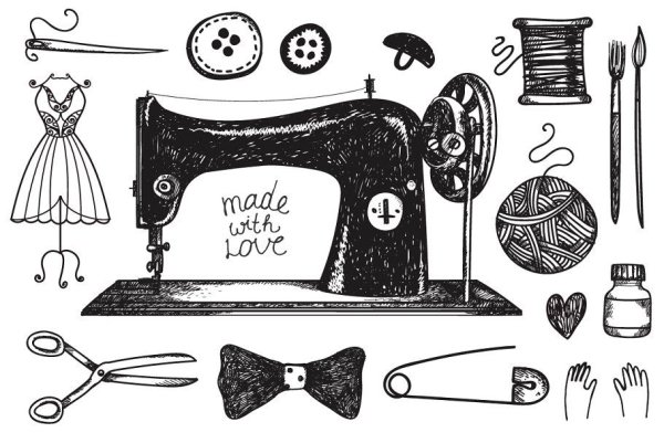 Эскизы швейных принадлежностей