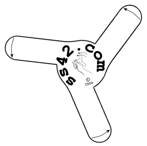 Чертеж двухлопастного бумеранга