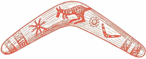 Чертеж двухлопастного бумеранга